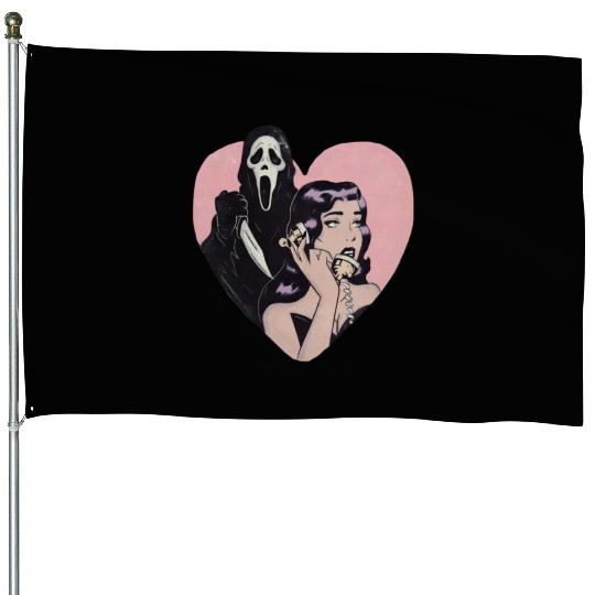 ghostface phone call love heart House Flags