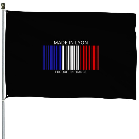 Lyon Barcode France Flag for French People House Flags