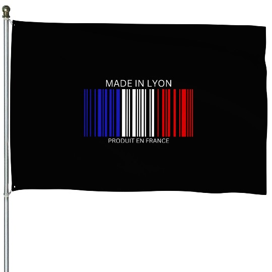 Lyon Barcode France Flag for French People House Flags