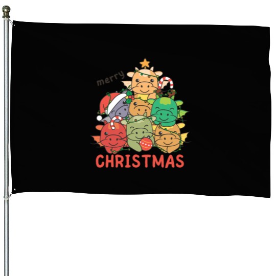 Dragon Christmas Tree Merry Christmas House Flags