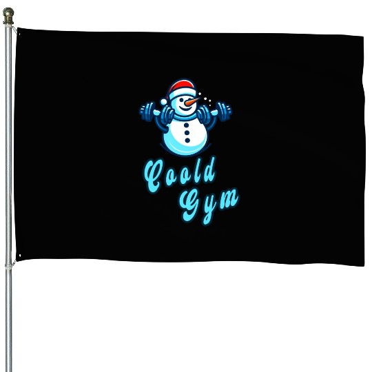 Cool gym funny snowman House Flags