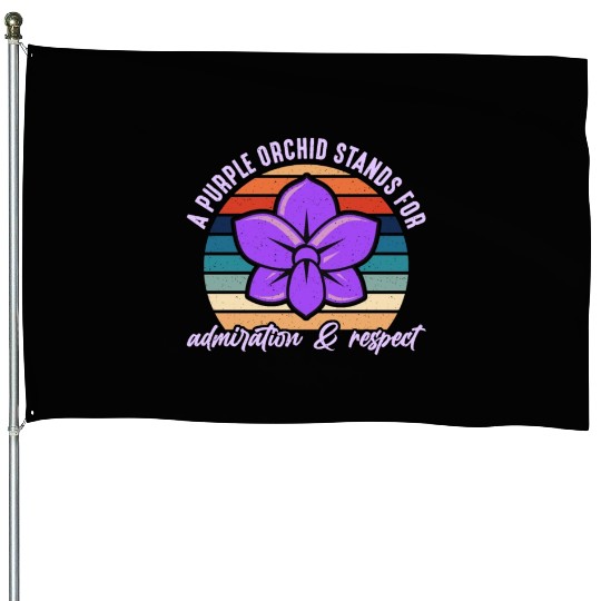 Orchids A Purple Orchid Stands Retro Horticulture House Flags