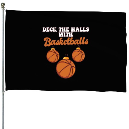 Basketball Player Coach Christmas Balls Deck The House Flags