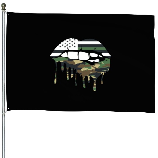 US Military Dripping Lip Biting Bullet Army First House Flags