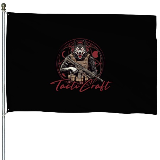 Skinwalker Wolfman Native American Magic House Flags