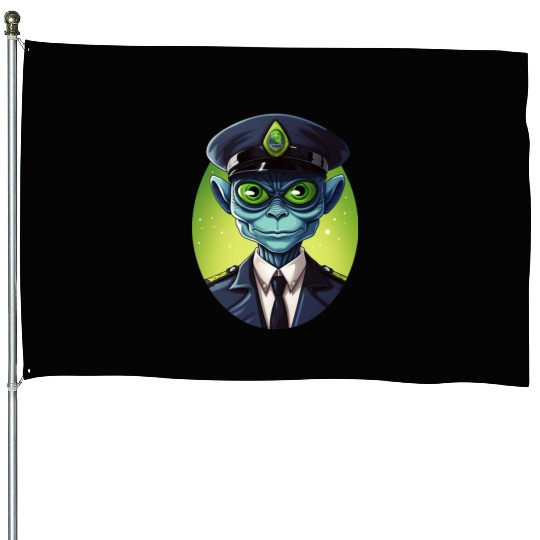 Alien policeman House Flags