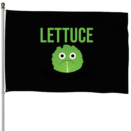 Lettuce The Taste of Sadness Funny Vegan Green FF Band House Flags
