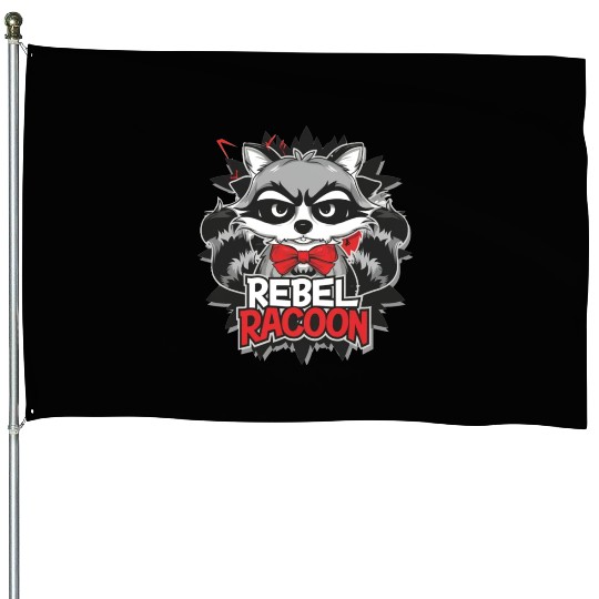 Rebel Raccoon House Flags
