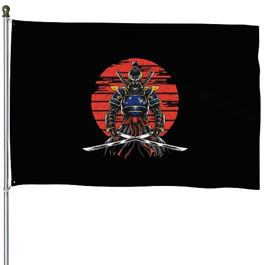 Japanese katana warrior House Flags
