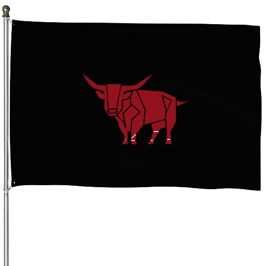 Courageous Bull Heart House Flags
