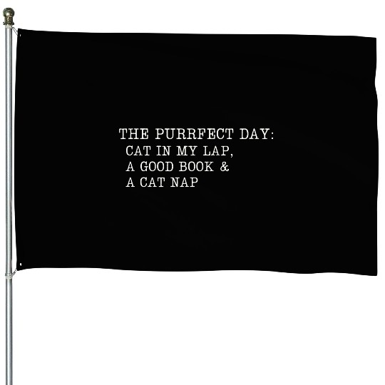 Cat in My Lap Book Catnap The Purrfect Day House Flags