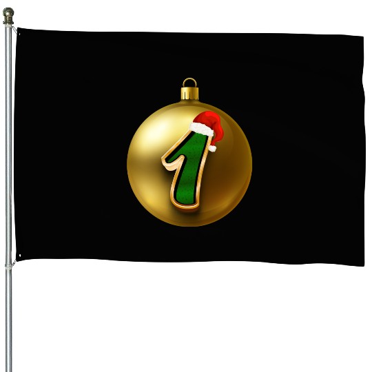 1st Christmas Bday Party - Xmas Number One House Flags