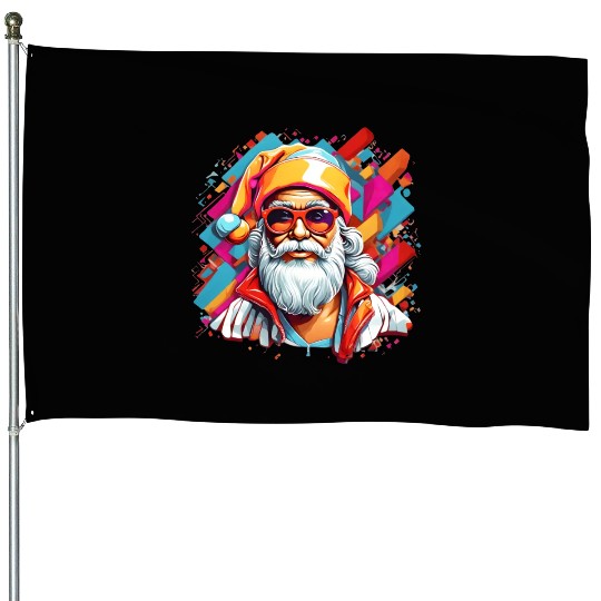 Y2K Santa Claus House Flags