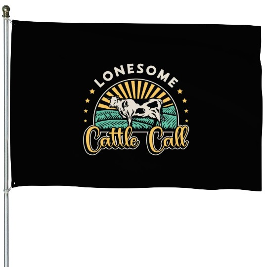 Cattle Farming Lonesome Cattle Call Farm Animals House Flags