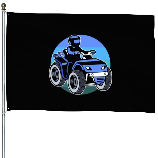 ATV Quad Bike Bike Rider House Flags