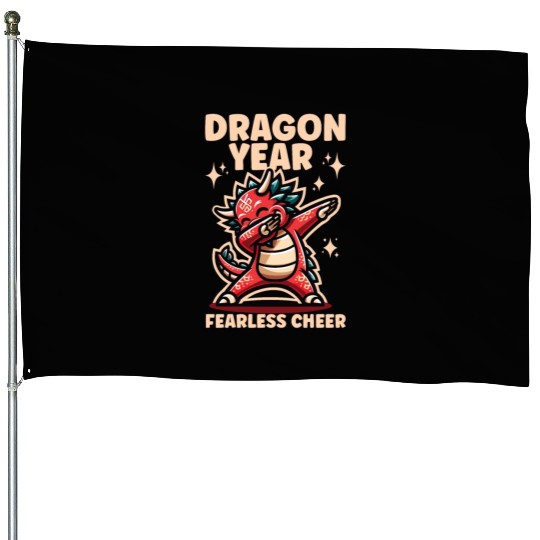 Dragon Kids Year of the Dragon Dabbing House Flags
