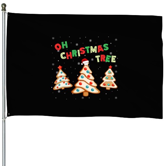 Oh Christmas Tree Cakes Lovers Debbie Becky Jen House Flags