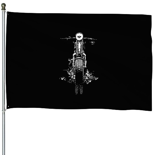 Retro Ride: Vintage Hand-Painted Motorcycle Design House Flags