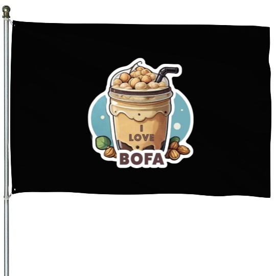 Hazelnut Boba Bubble Tea - I love Bofa Deez Nuts House Flags