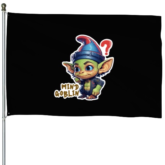 Funny Green Goblin Monster - Mind Goblin Deez Nuts House Flags