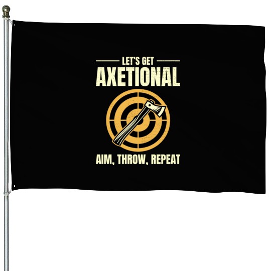 Axetional Axe Throwing Bullseye Aim Throw Repeat House Flags