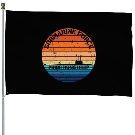 Sunset Navy Submarine Force Pride Runs Deep House Flags
