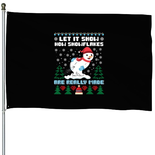 Snowman Let it Snow Christmas Snow Fever House Flags