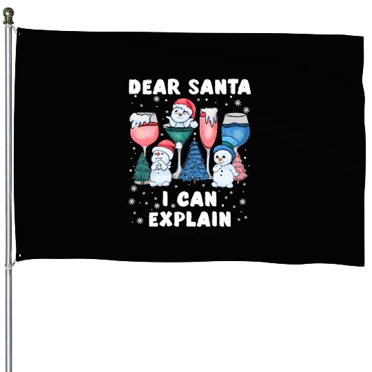 Schneemann Dear Santa I can Explain Funny House Flags