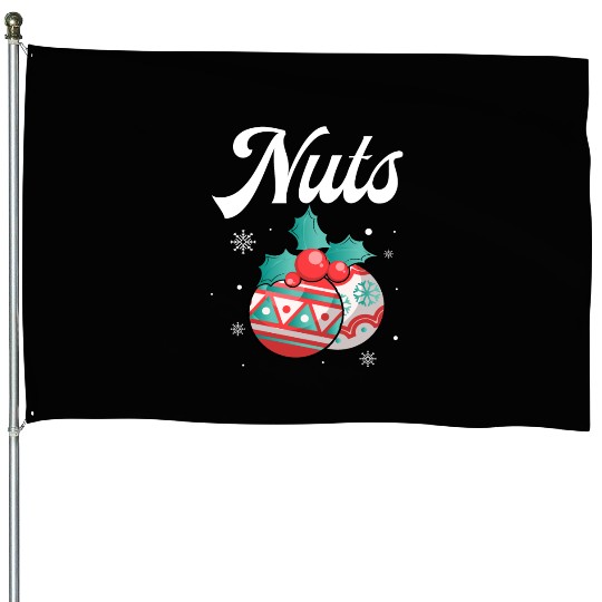 Christmas Nuts Santa Snowflakes Candy Canes Winter House Flags