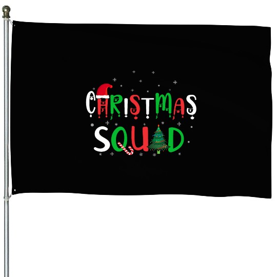 Candy Cane Christmas Squad Santa Claus Winter House Flags
