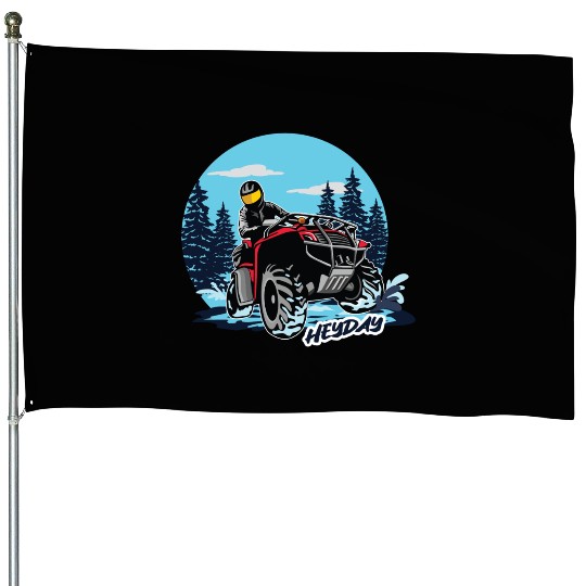 ATV/Quad "Winter Riding" style logo. By "Hey Day" House Flags