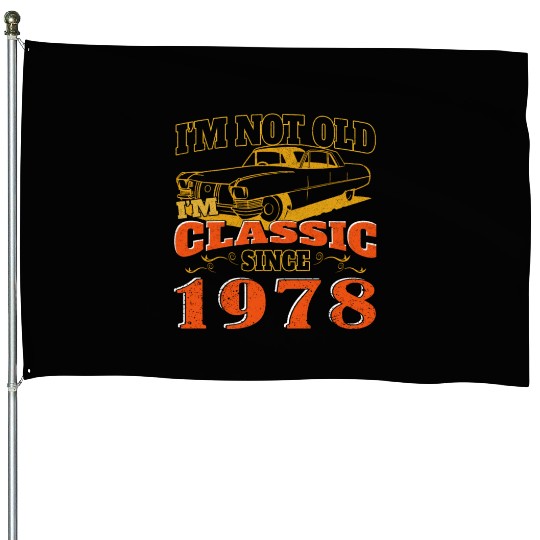 Vintage car 1978 vintage birthday present House Flags