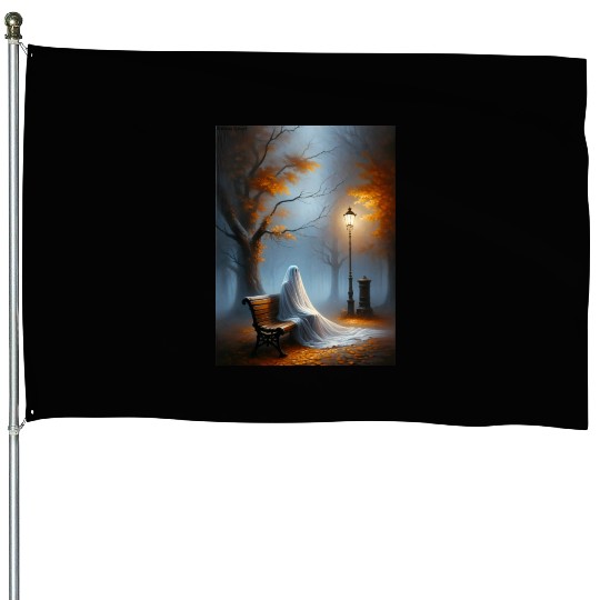 Loneliness in Autumn Mist House Flags