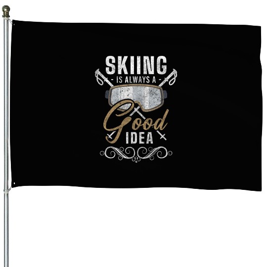 Snowboarding Slopes Winter Ski Area House Flags