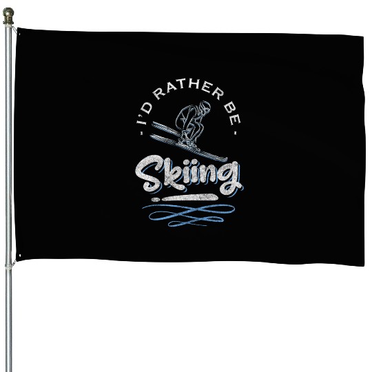 Skiing Slopes Winter Vacation Ski Vacation House Flags