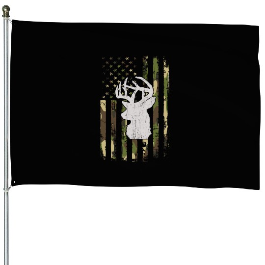 Buck Deer Hunting Camouflage Flag Hunter House Flags