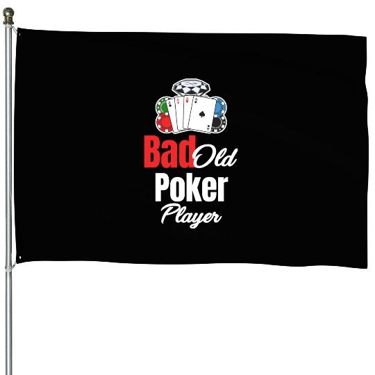 Bad Old Poker Player Holdem Dealer Blackjack House Flags