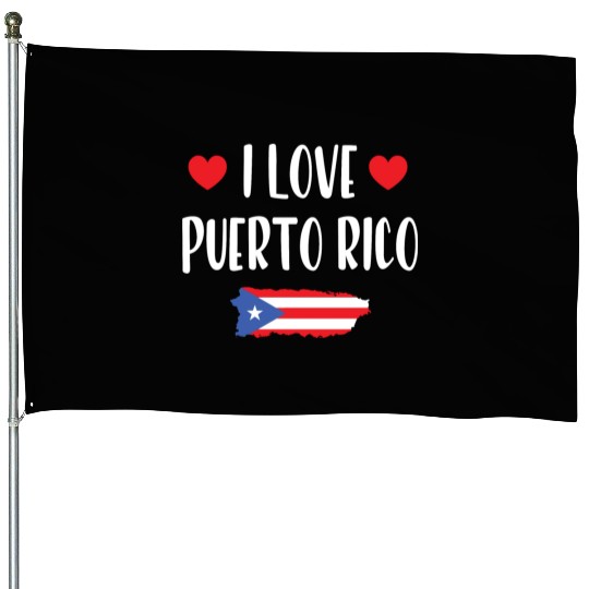 I Love Puerto Rico pride heart House Flags