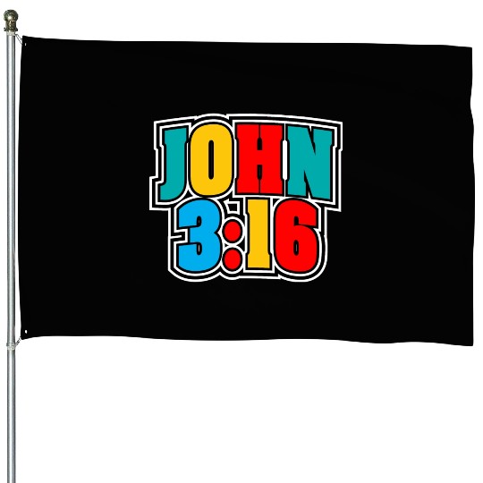 John 3:16 Love Jesus Bible Text Christian House Flags