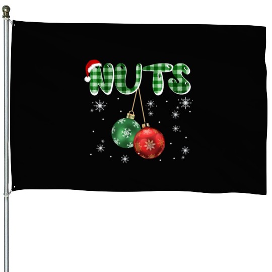 Chest Nuts Christmas Funny Couple Matching House Flags