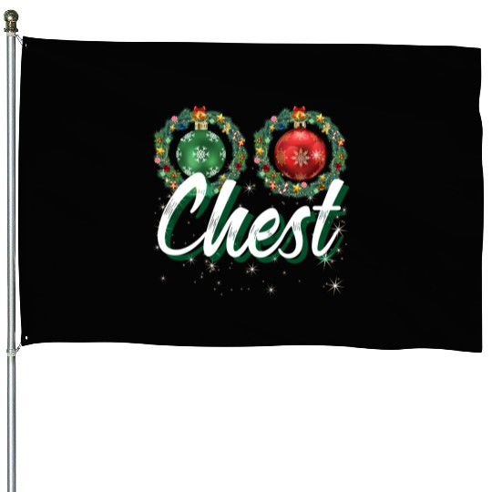 Chest Nuts Christmas Couple Funny Matching House Flags