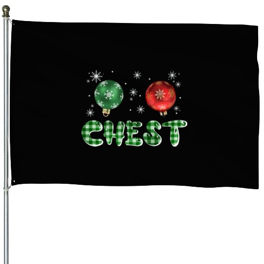 Chest Nuts Christmas Couple Funny Matching House Flags