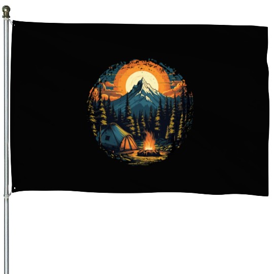 Forest nature trekking adventure House Flags