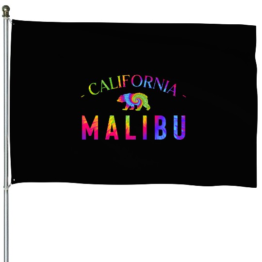 Malibu California Bicycle Club In a Tie Dye Design House Flags