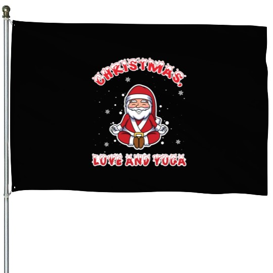 Yogini Yoga Meditation Christmas, Love And Yoga House Flags