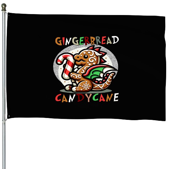 Gingerbread & Candy Cane - A Gingerbread Dragon House Flags