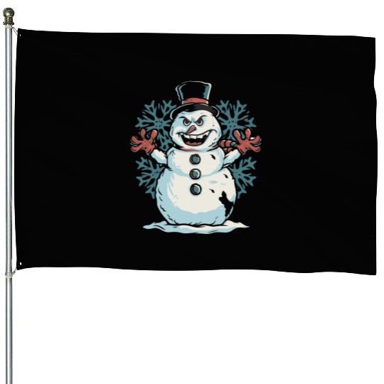 frosty snowman creepy House Flags