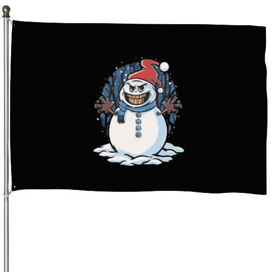 frosty snowman creepy House Flags
