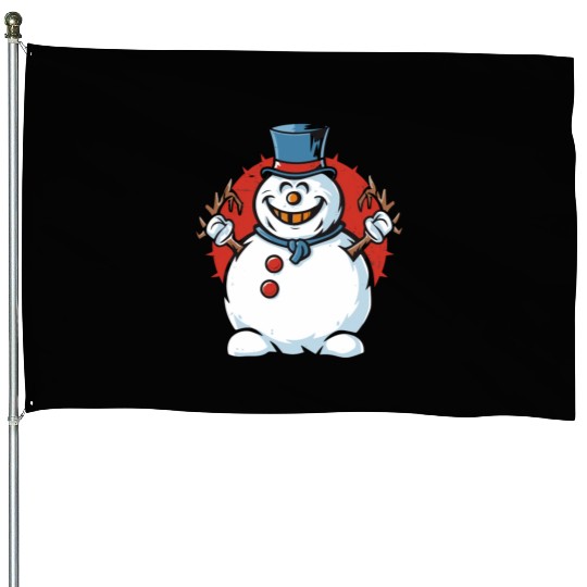 frosty snowman creepy House Flags