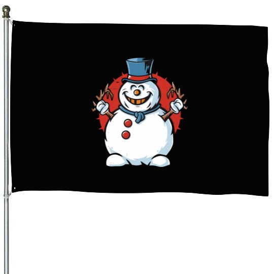 frosty snowman creepy House Flags